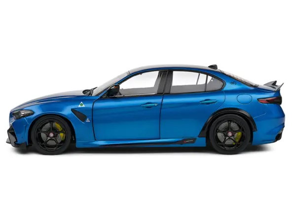 2022 Alfa Romeo Giulia GTA Anodized Blue Metallic with Carbon Top 1/18 Diecast Model Car by Solido #3