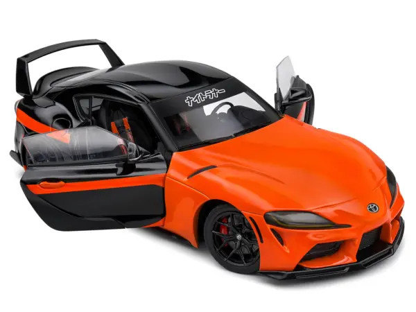 2024 Toyota GR Supra "StreetFighter" Orange and Black 1/18 Diecast Model Car by Solido #2