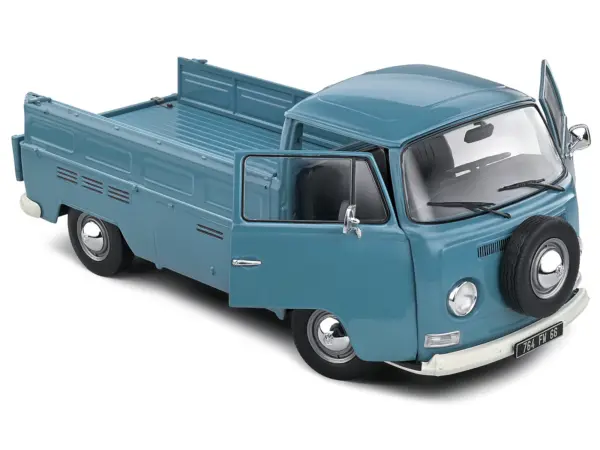 1968 Volkswagen T2 Pickup Truck Petrol Blue 1/18 Diecast Model Car by Solido #2