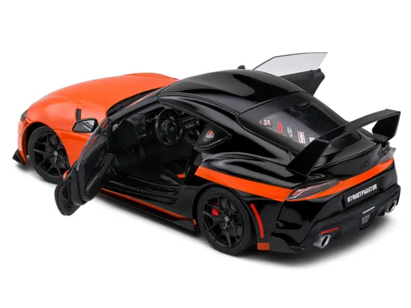 2024 Toyota GR Supra "StreetFighter" Orange and Black 1/18 Diecast Model Car by Solido #5