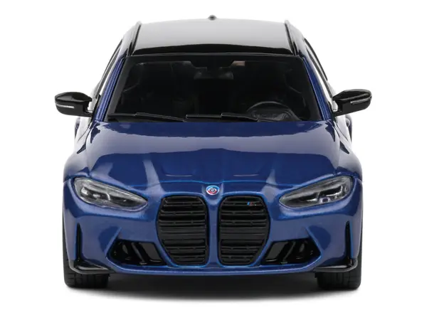 2023 BMW M3 Touring (G81) Competition San Marino Blue Metallic with Black Top 1/43 Diecast Model Car by Solido #5