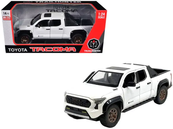 2024 Toyota Tacoma Trailhunter Edition Pickup Truck White Metallic 1/24 Diecast Model Car #1