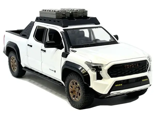 2024 Toyota Tacoma Trailhunter Edition Pickup Truck White Metallic 1/24 Diecast Model Car #2