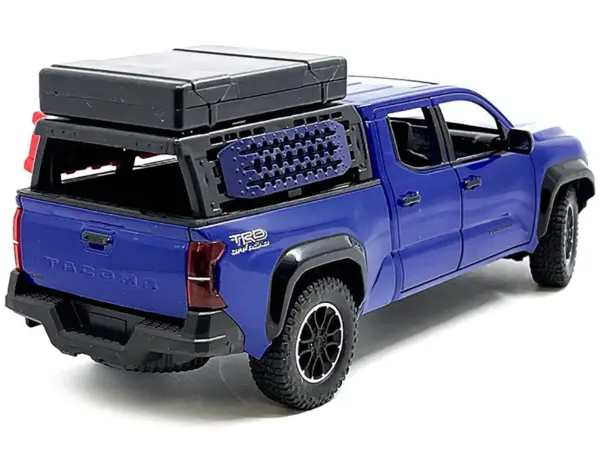 2024 Toyota Tacoma TRD Off-Road Edition Pickup Truck Blue Metallic with Bed Camper 1/24 Diecast Model Car #3
