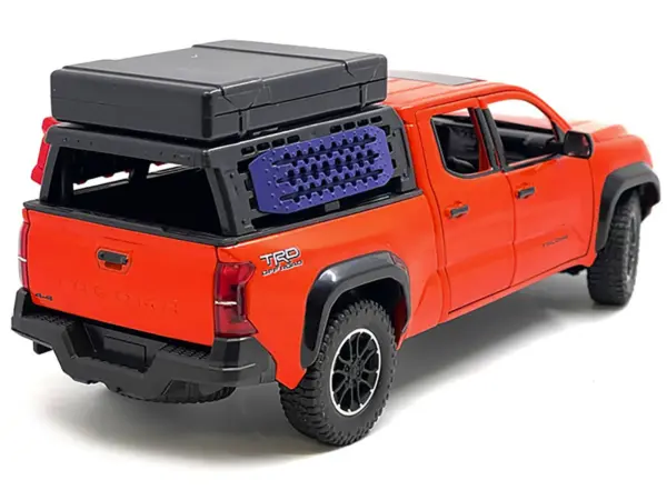 2024 Toyota Tacoma TRD Off-Road Edition Pickup Truck Octane Orange with Bed Camper 1/24 Diecast Model Car #3