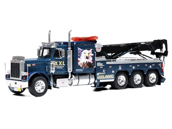 1980 Peterbilt 359 Wrecker Tow Truck "XXL Towing and Recovery" Blue Metallic with Graphics 1/43 Diecast Model by IXO Models #2