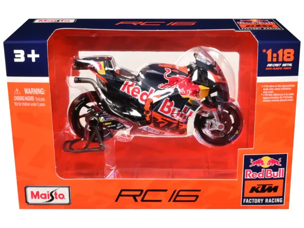 KTM RC16 Motorcycle #33 Brad Binder MotoGP "Red Bull KTM Factory Racing" 1/18 Diecast Model by Maisto #1