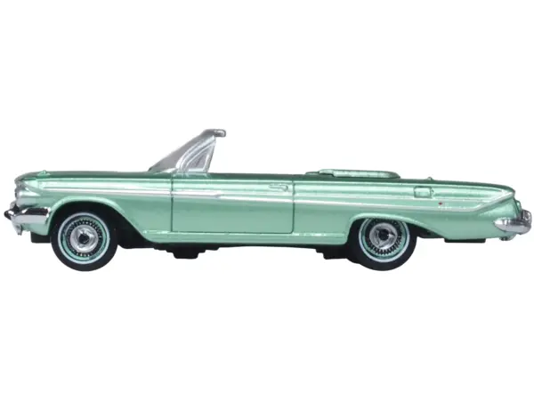 1961 Chevrolet Impala Convertible Arbor Green Metallic with Green Interior 1/87 (HO) Scale Diecast Model Car by Oxford Diecast #2