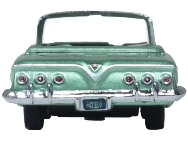1961 Chevrolet Impala Convertible Arbor Green Metallic with Green Interior 1/87 (HO) Scale Diecast Model Car by Oxford Diecast #4