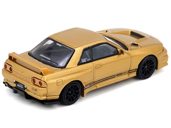 Nissan Skyline "Top Secret" BNR32 GT-R (650R) RHD (Right Hand Drive) Gold Metallic 1/64 Diecast Model Car by Inno Models #2