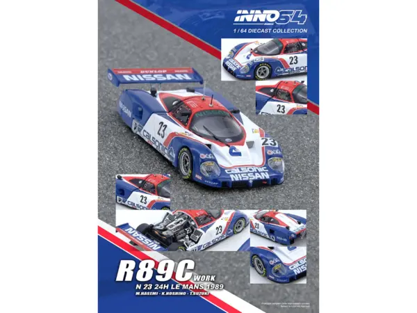 Nissan R89C #23 Masahiro Hasemi - Kazuyoshi Hoshino - Toshio Suzuki "24 Hours of Le Mans" (1989) 1/64 Diecast Model Car by Inno Models #5