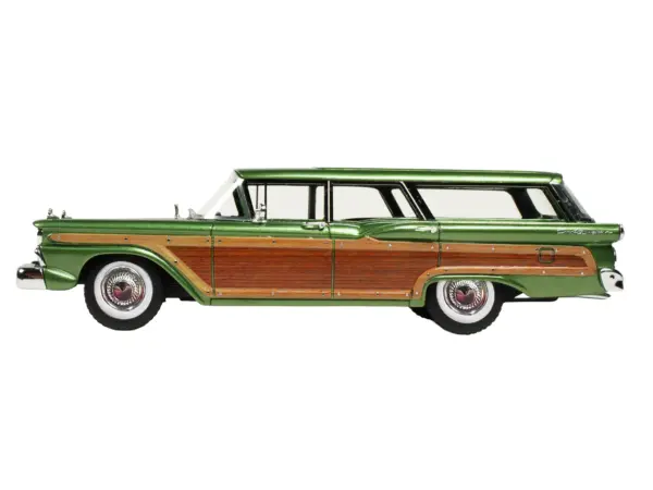 1959 Ford Country Squire Sherwood Green Metallic with Woodgrain Sides and Green Interior Limited Edition to 200 pieces Worldwide 1/43 Model Car by Goldvarg Collection #3