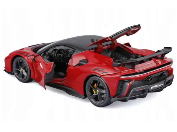 Ferrari SF90 XX Stradale Red with Black Top "Race and Play" Series 1/24 Diecast Model Car by Bburago #3