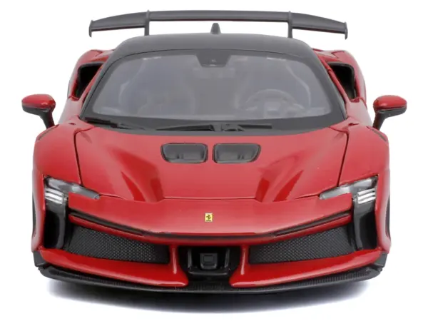 Ferrari SF90 XX Stradale Red with Black Top "Race and Play" Series 1/24 Diecast Model Car by Bburago #4