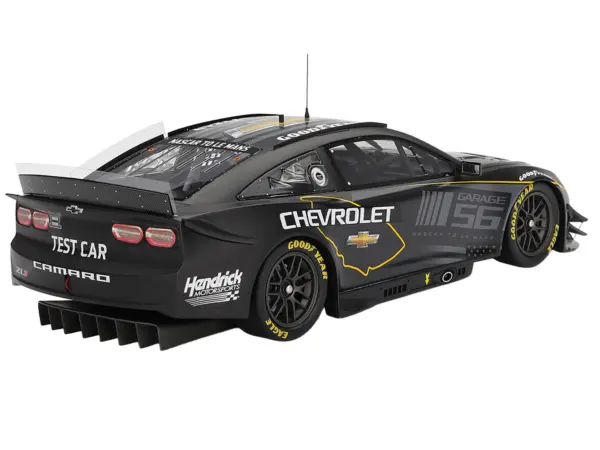 Chevrolet Camaro ZL1 #24 "Hendrick Motorsports Test Car" Matt Black with Graphics 1/18 Model Car by Top Speed #5