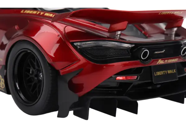 McLaren 720S "LB-Works" Gem Red Metallic with Black Top 1/18 Model Car by Top Speed #3