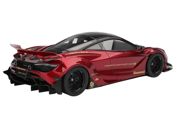 McLaren 720S "LB-Works" Gem Red Metallic with Black Top 1/18 Model Car by Top Speed #5