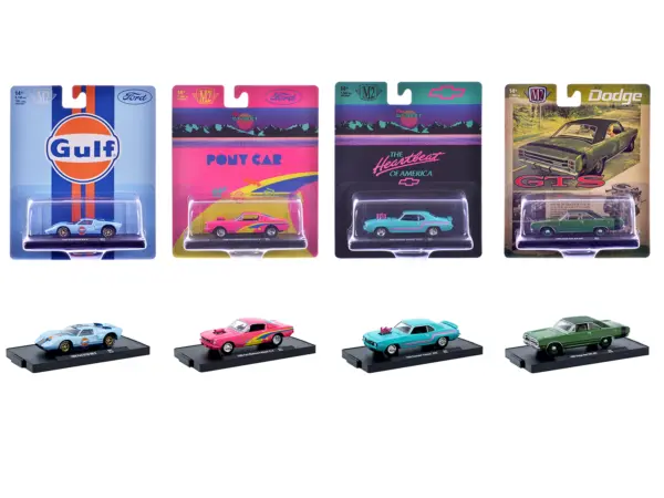 "Auto-Drivers" Set of 4 pieces in Blister Packs Release S07 Limited Edition to 7500 pieces Worldwide 1/64 Diecast Model Cars by M2 Machines #1