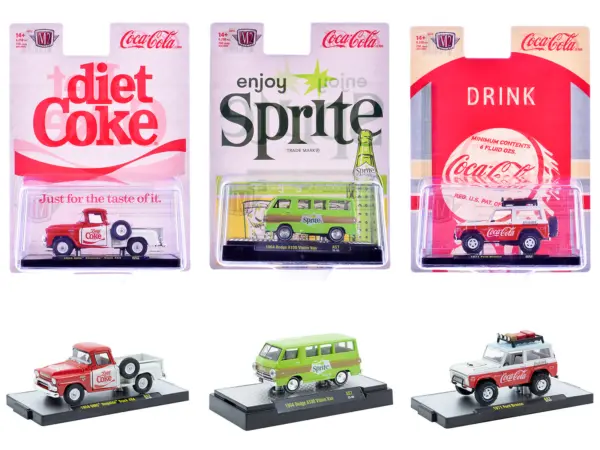 "Sodas" Set of 3 pieces Release 57 Limited Edition to 10000 pieces Worldwide 1/64 Diecast Model Cars by M2 Machines #1