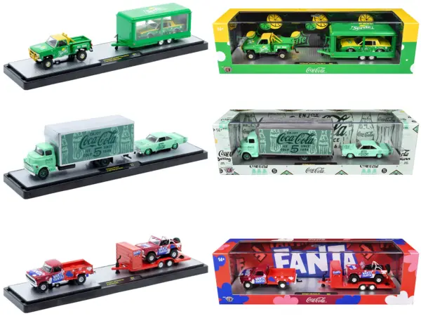Auto Haulers "Soda" Set of 3 pieces Release 41 Limited Edition to 8200 pieces Worldwide 1/64 Diecast Models by M2 Machines #1