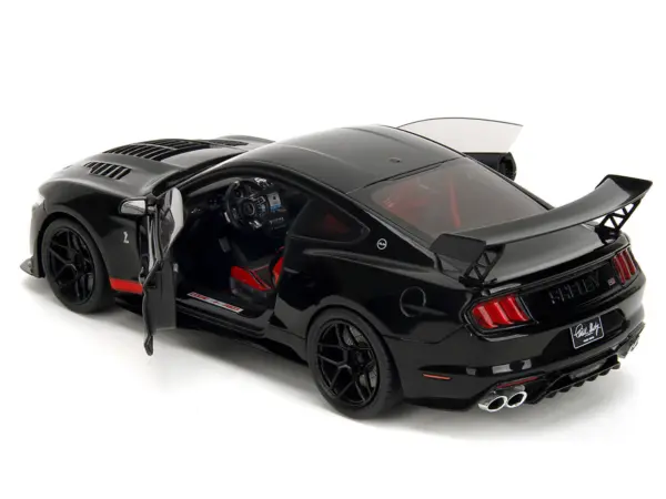 Shelby GT500 "Code Red" Black with Red Stripes "Pink Slips" Series 1/18 Diecast Model Car by Jada #4