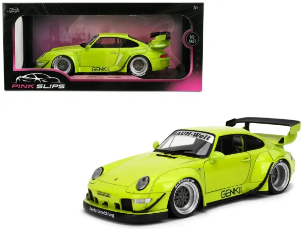 RWB Body Kit "Genki" Lime Green "Pink Slips" Series 1/18 Diecast Model Car by Jada #1