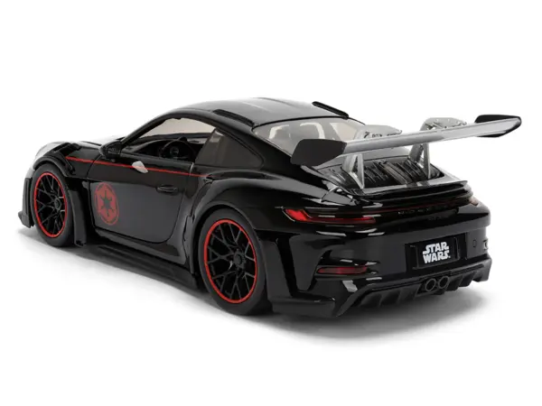 Porsche 911 GT3 RS (992) Black with Silver Hood and Graphics and Darth Vader Figure "Star Wars" Franchise "Hollywood Rides" Series 1/24 Diecast Model Car by Jada #4