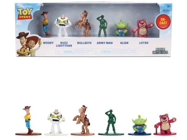 Set of 6 Diecast Figures "Toy Story" Movie Franchise "Nano Metalfigs" Series Diecast Models by Jada #1