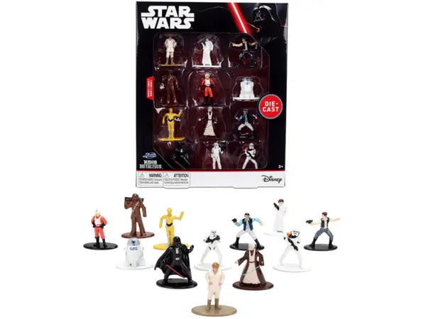 Set of 12 Diecast Figures "Star Wars" Movie Franchise "Nano Metalfigs" Series Diecast Models by Jada #1