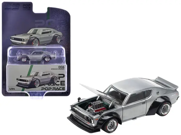 Skyline KPGC110 "Kenmeri" RHD (Right Hand Drive) Raw Metal "Enigma Exclusive Edition" 1/64 Diecast Model Car by Pop Race #1