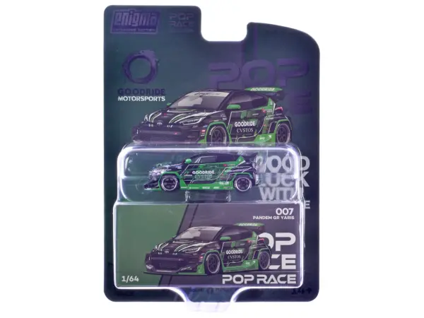 Pandem GR Yaris RHD (Right Hand Drive) "Goodride Motorsports" Green and Black with Graphics "Enigma Exclusive Edition" 1/64 Diecast Model Car by Pop Race #3