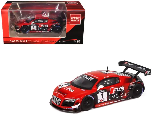 Audi R8 LMS #1 Edoardo Mortara Winner "Macau GT Cup" (2013) 1/64 Diecast Model Car by Pop Race #1