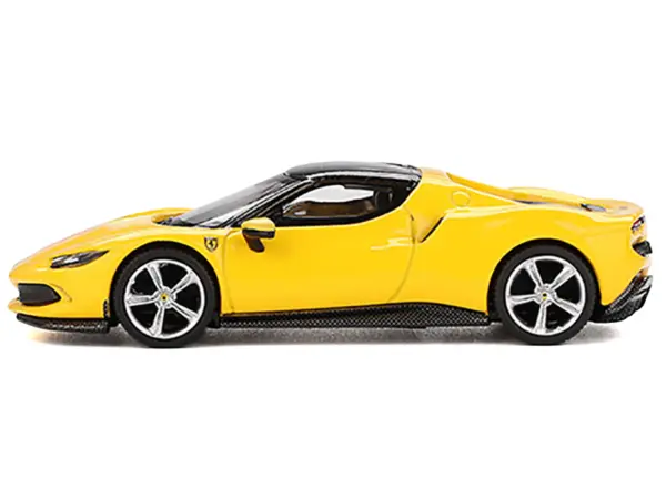 Ferrari 296 GTB Giallo Modena Yellow with Black Top 1/64 Diecast Model Car by BBR #2