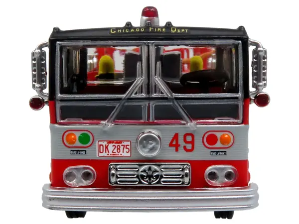 1974 Ward LaFrance Fire Engine "Chicago Fire Department - Engine 49" Red with Black Top "5 Alarm" Series Limited Edition 1/87 (HO) Diecast Model by Iconic Replicas #4