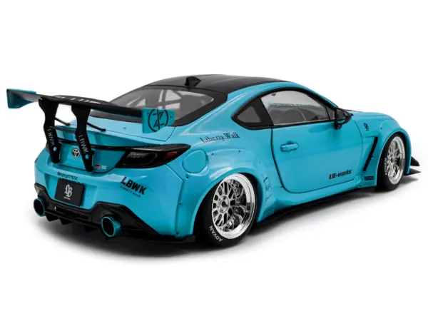 2024 Toyota GR86 LBWK Body Kit RHD (Right Hand Drive) Baby Blue with Black Top 1/18 Diecast Model Car by Solido #4