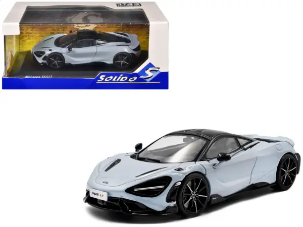 2020 McLaren 765LT Ceramic Gray with Black Top 1/43 Diecast Model Car by Solido #1