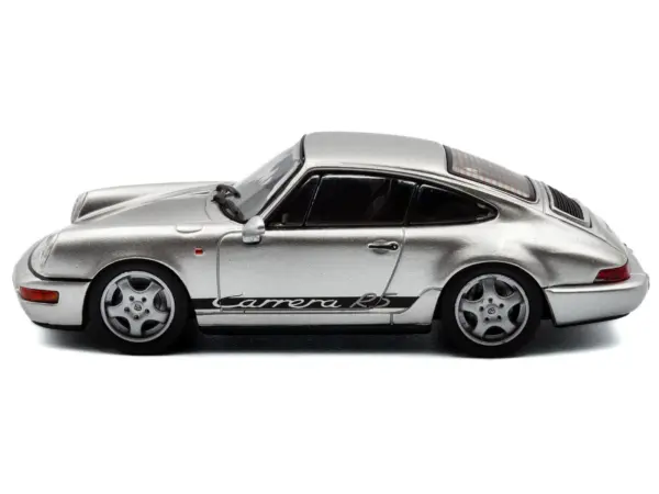 1994 Porsche 911 (964) RS Silver Metallic with Black Stripes 1/43 Diecast Model Car by Solido #2