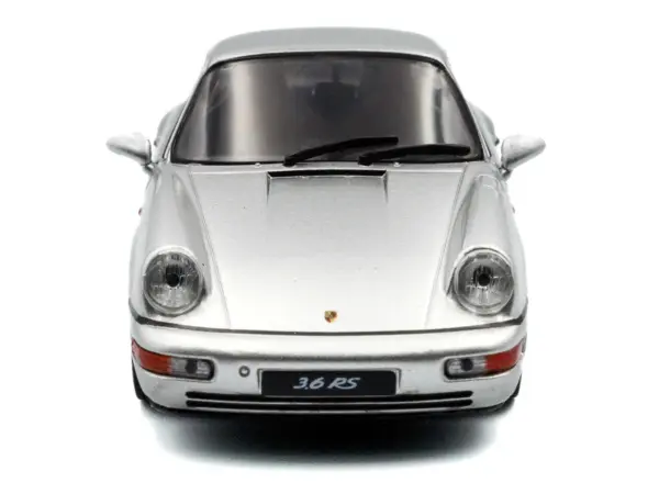 1994 Porsche 911 (964) RS Silver Metallic with Black Stripes 1/43 Diecast Model Car by Solido #5
