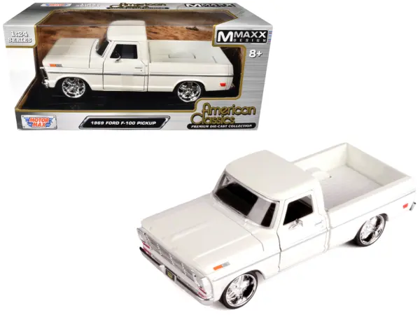 1969 Ford F-100 Pickup Truck Cream "Maxx Design" Series 1/24 Diecast Model Car by Motormax #1