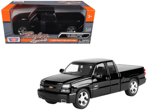 2006 Chevrolet Silverado SS Pickup Truck Black "Timeless Legends" Series 1/25 Diecast Model Car by Motormax #1