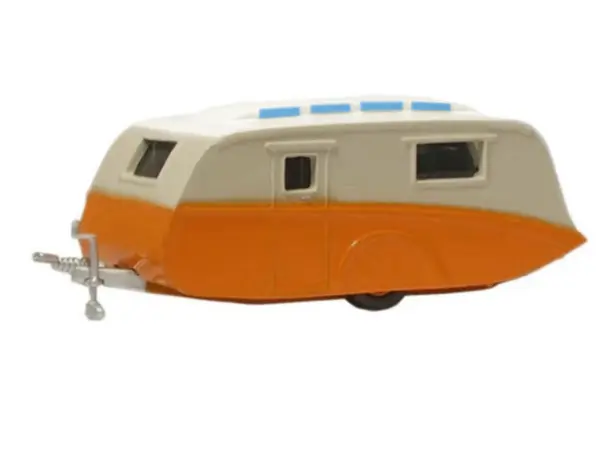 Caravan Trailer Cream and Orange 1/148 (N) Scale Diecast Model Car by Oxford Diecast #2