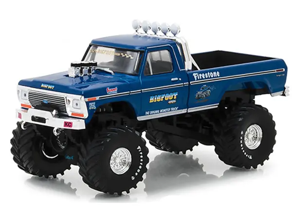 1974 Ford F-250 Ranger XLT Monster Truck Bigfoot #1 "The Original Monster Truck" Blue "Kings of Crunch" 1/43 Diecast Model Car by Greenlight #2