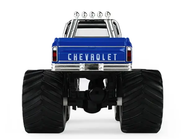 1972 Chevrolet K-10 Monster Truck "Chevron 150th Anniversary" White and Blue Metallic "Kings of Crunch" Series 1/43 Diecast Model Car by Greenlight #5