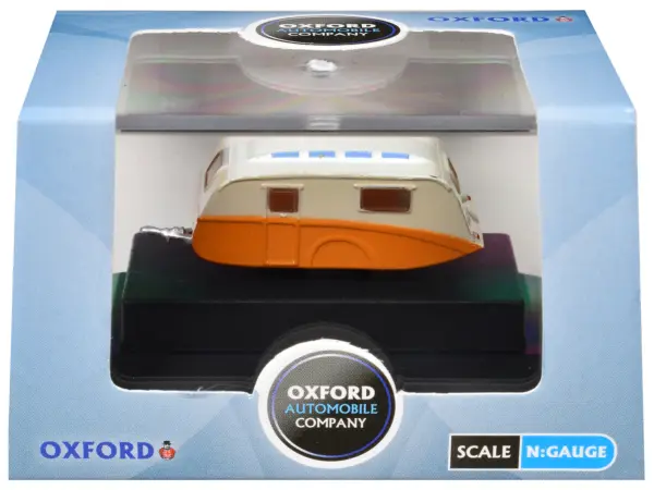 Caravan Trailer Cream and Orange 1/148 (N) Scale Diecast Model Car by Oxford Diecast #3