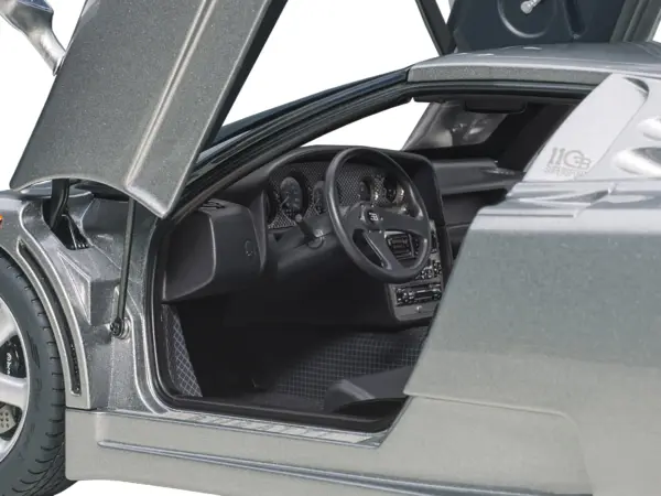 Bugatti EB110 SS Super Sport Grigio Metalizzatto Silver Metallic with Silver Wheels 1/18 Model Car by Autoart #3