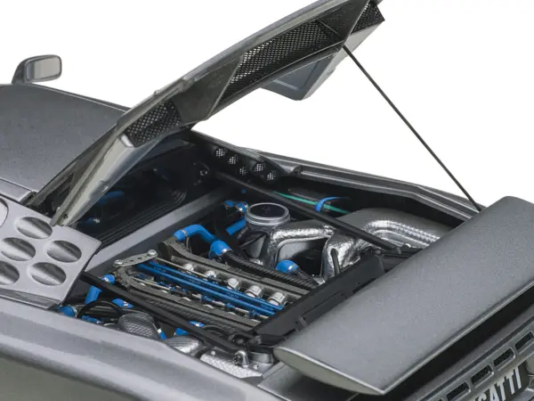 Bugatti EB110 SS Super Sport Grigio Metalizzatto Silver Metallic with Silver Wheels 1/18 Model Car by Autoart #4