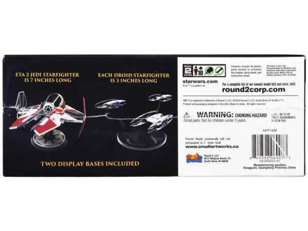 Skill 2 Model Kit ETA 2 Jedi Starfighter VS. Droid Starfighters 4 Model Set "Star Wars: Episode III - Revenge of the Sith" (2005) Movie 1/48 Scale Model by AMT #3