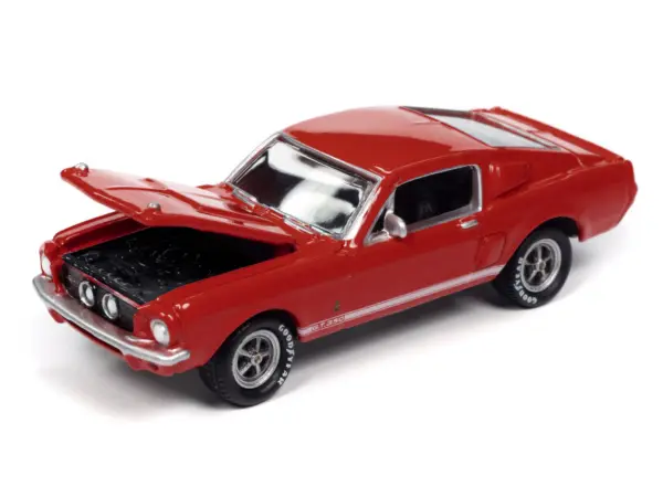 1967 Shelby GT-350 Red with White Side Stripes "Mecum Auctions" "Pop Culture" 2024 Release 2 1/64 Diecast Model Car by Johnny Lightning #3