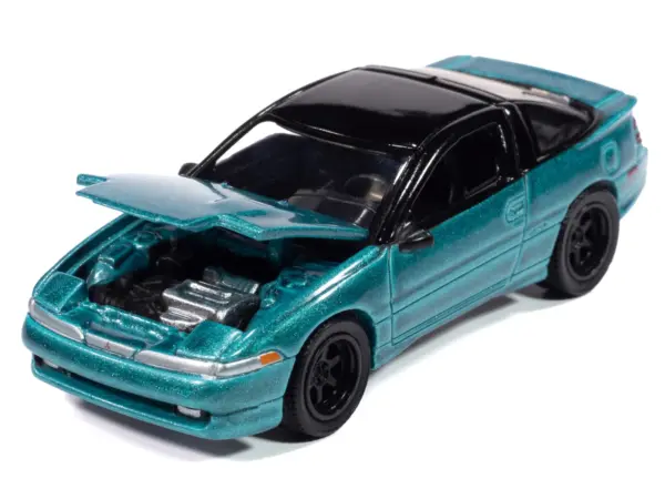 1991 Mitsubishi Eclipse GSX Tennessee Blue Metallic with Black Top "Import Legends" Series 1/64 Diecast Model Car by Auto World #2