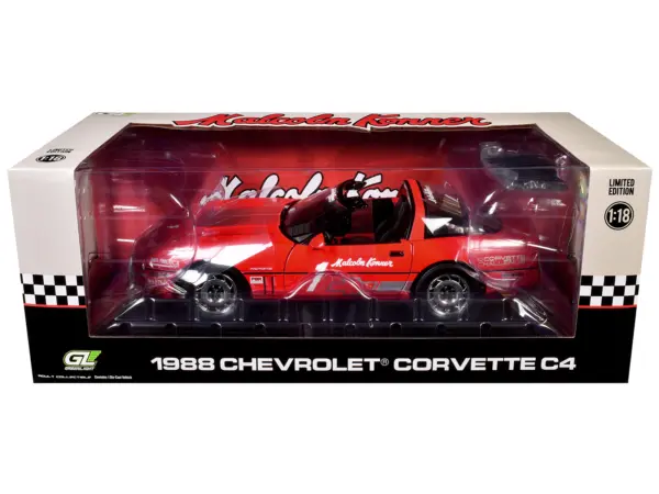 1988 Chevrolet Corvette C4 #1 Malcolm Konner "Corvette Challenge Race Car" Red with Black Top 1/18 Diecast Model Car by Greenlight #3